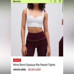 Red Sheertex tights NWT. Women’s M